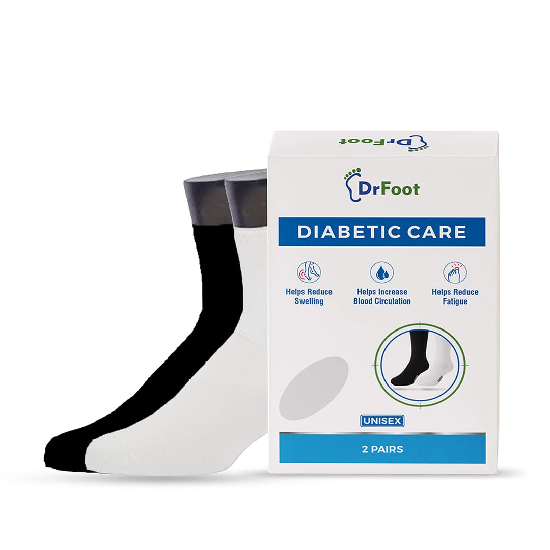 Buy Pair Combo: Unisex Black White Diabetic Ankle Socks – Drfootin