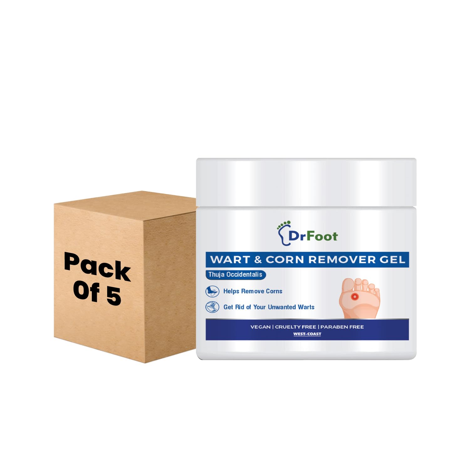 Buy Pack of 5: Wart Corn Remover Gel 50gm Dr Foot – Drfootin
