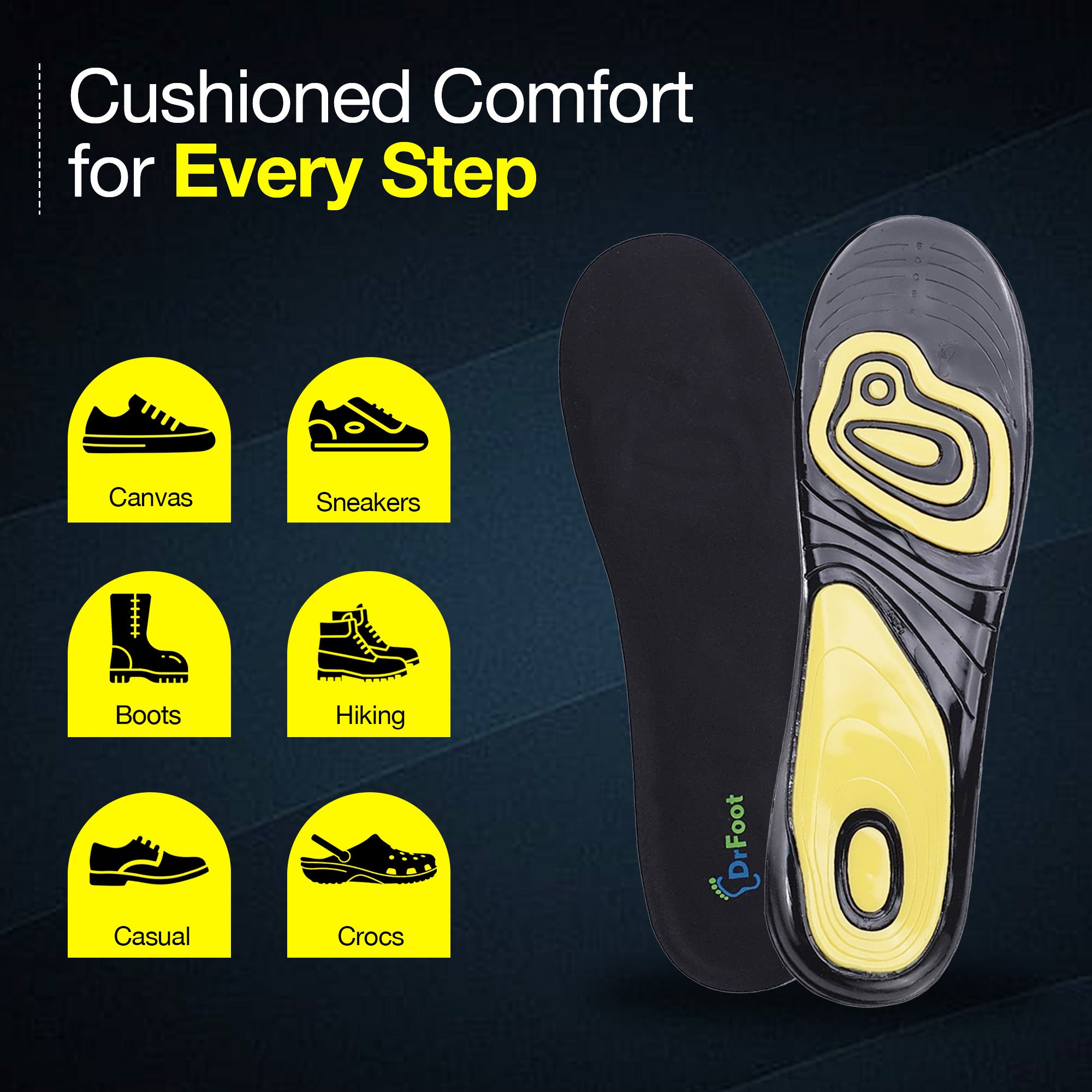 Dr Foot Dual Gel Insoles - Comfort in every step