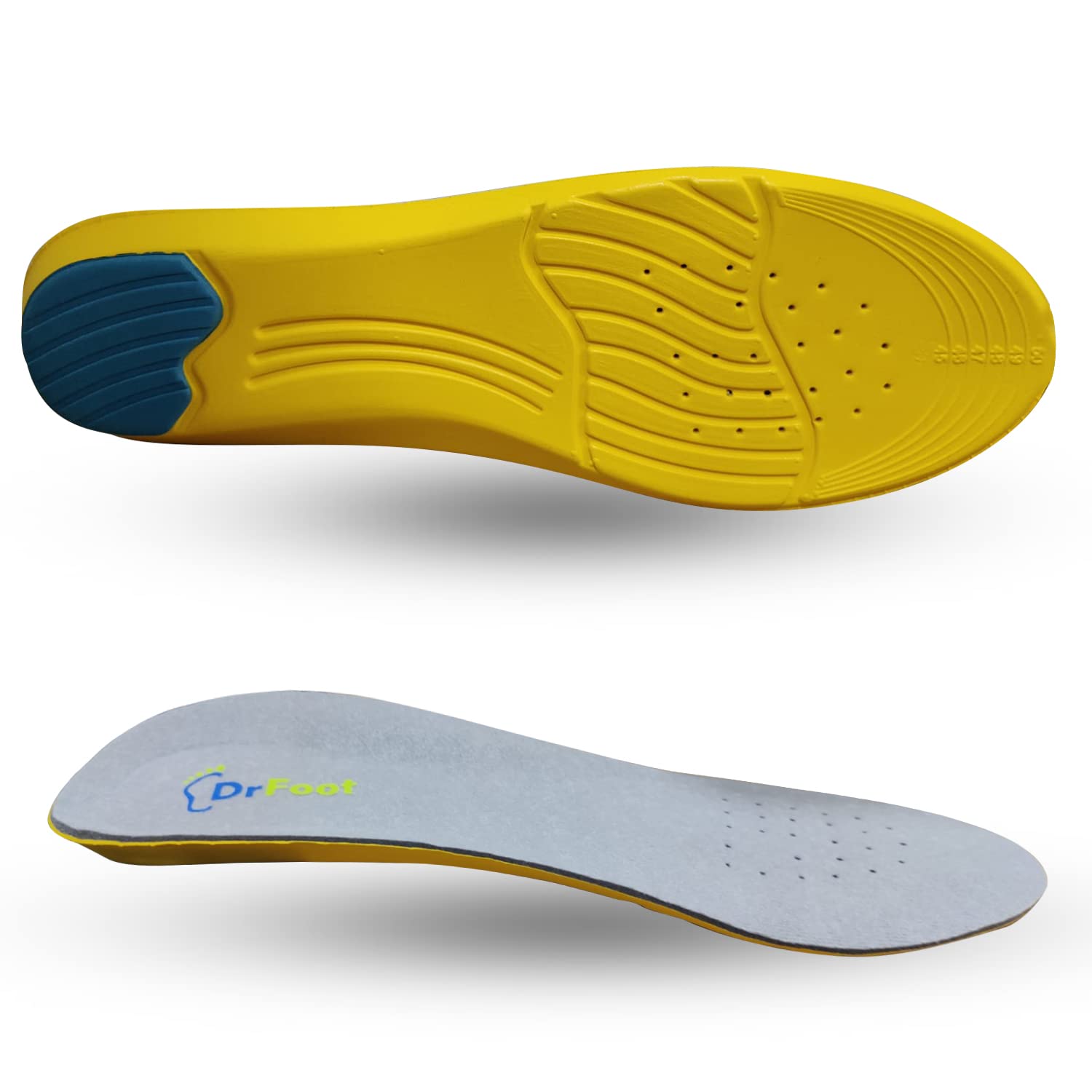 Dr Foot Gel Insoles Pair: Unisex Yellow Shoe Inserts Pack of Comfort Support