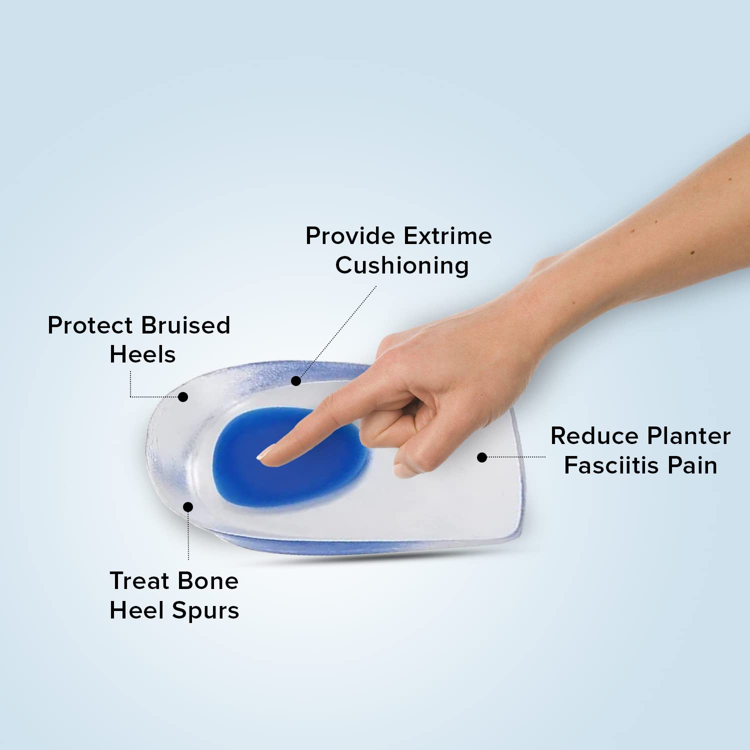Dr Foot silicone gel heel cups - designed for all-day wear
