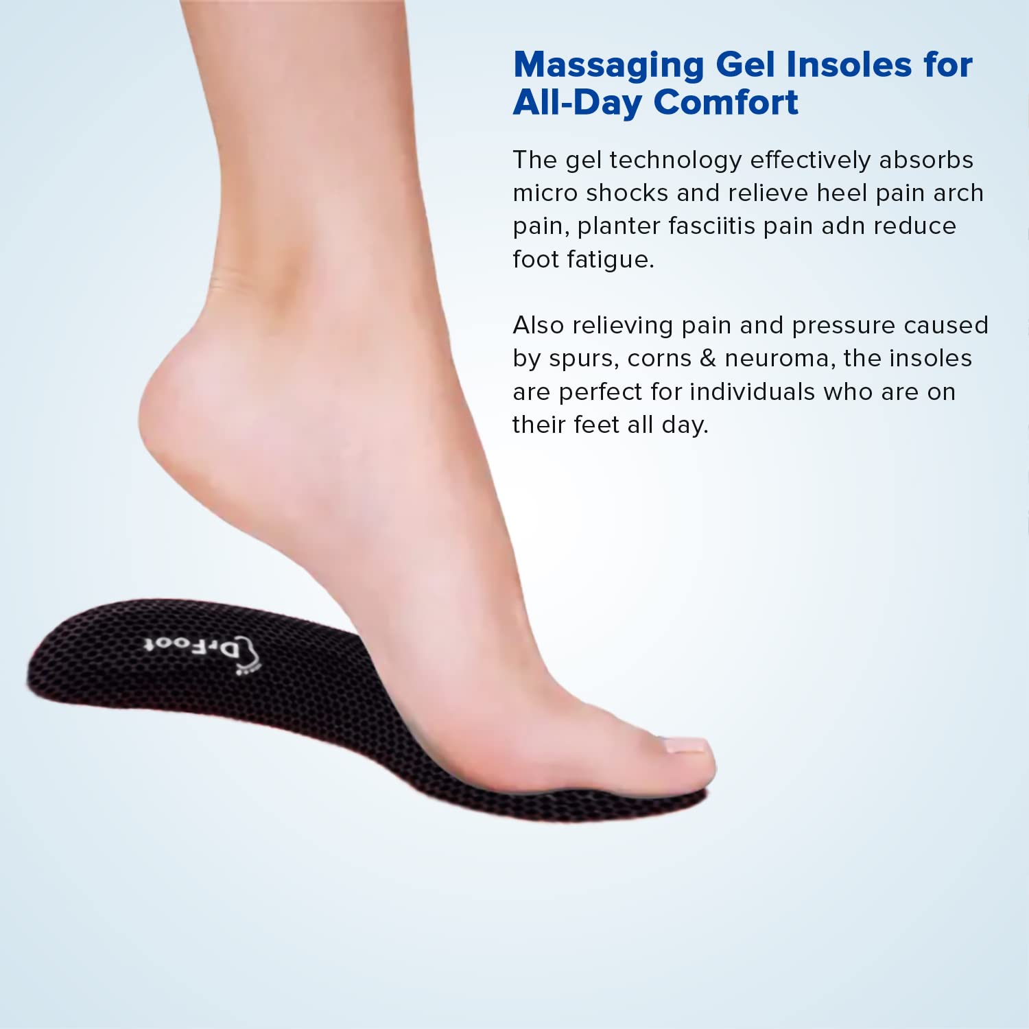 Buy Medium Arch Support Gel Insoles for Flat Feet Dr Foot – Drfootin