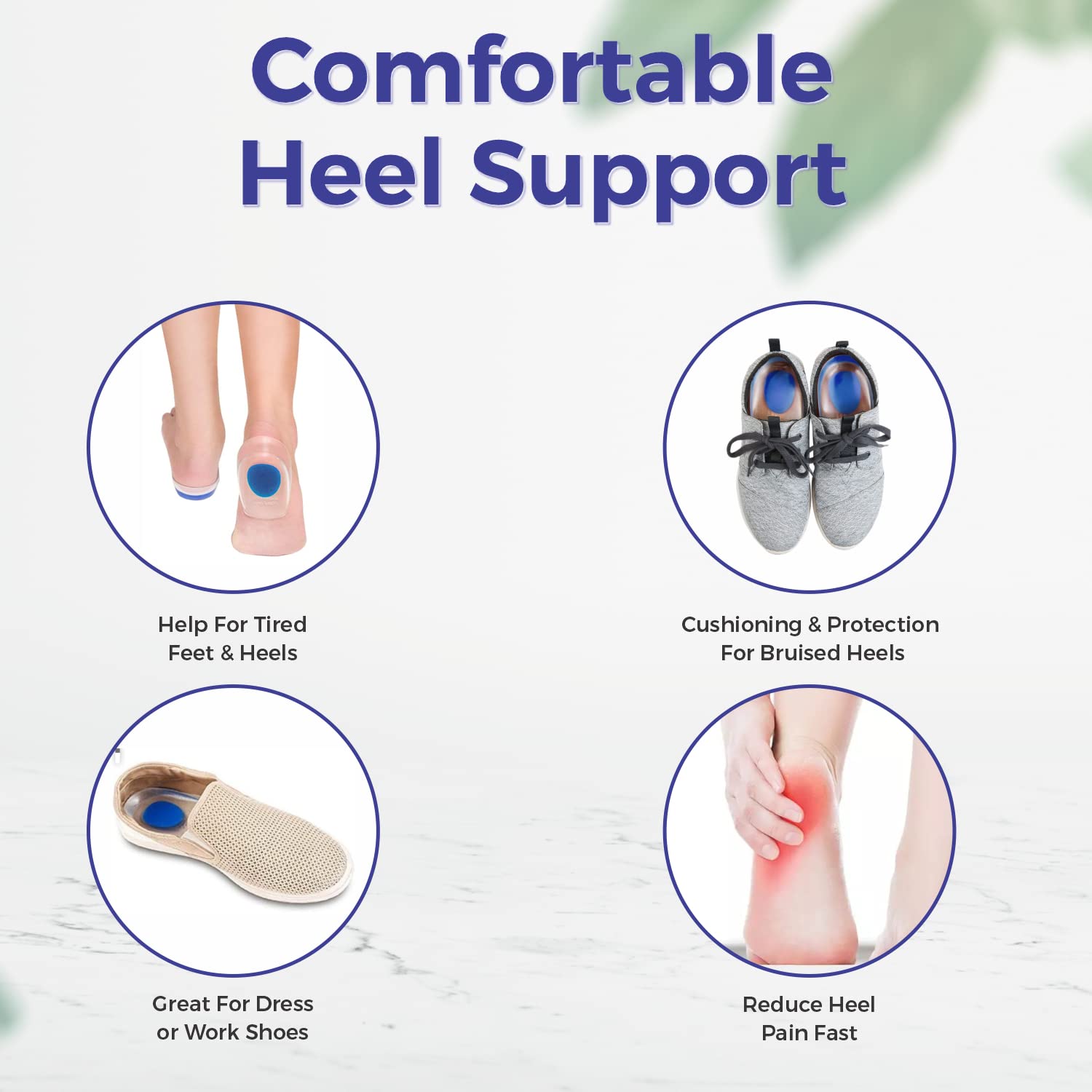 Dr Foot gel heel cups - massaging support for dress shoes
