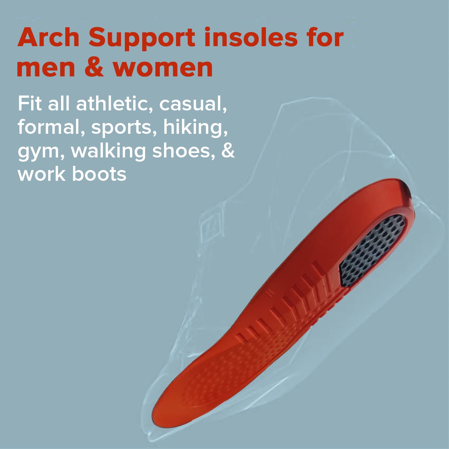 Dr Foot Arch Support Gel Insoles - Ideal for athletic shoes