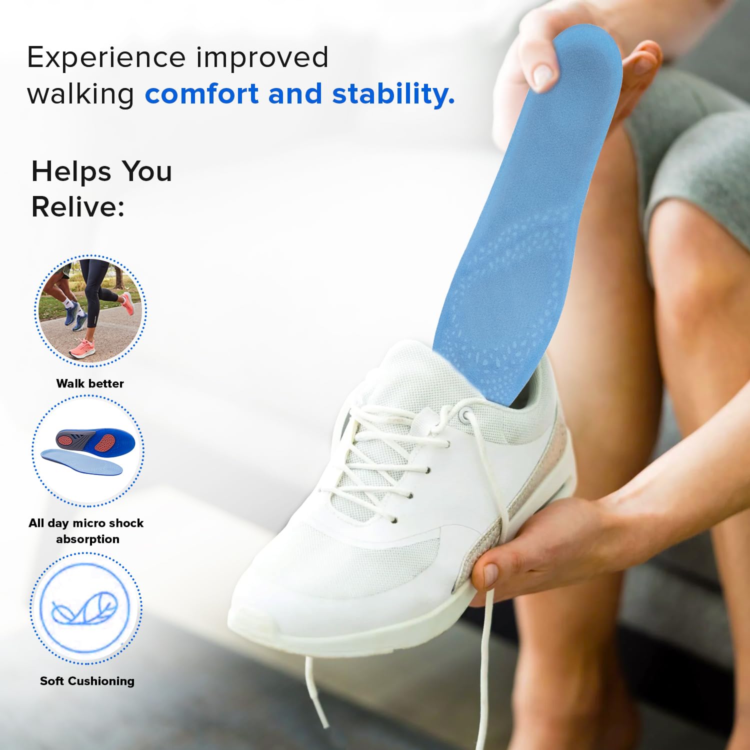 Dr Foot Simulating Step Insoles - Shock Absorbing Foot Support