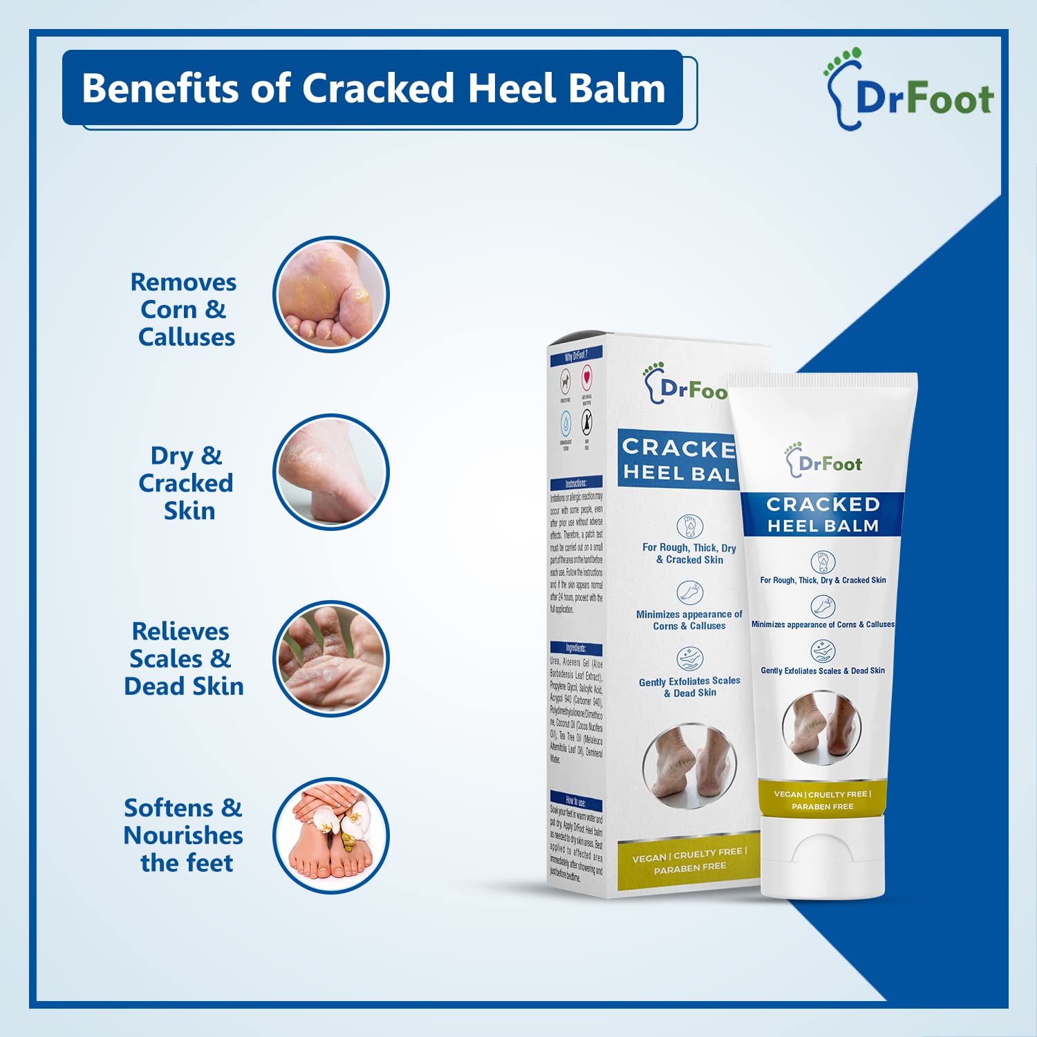Dr Foot cracked heel balm - Perfect for moisturized feet