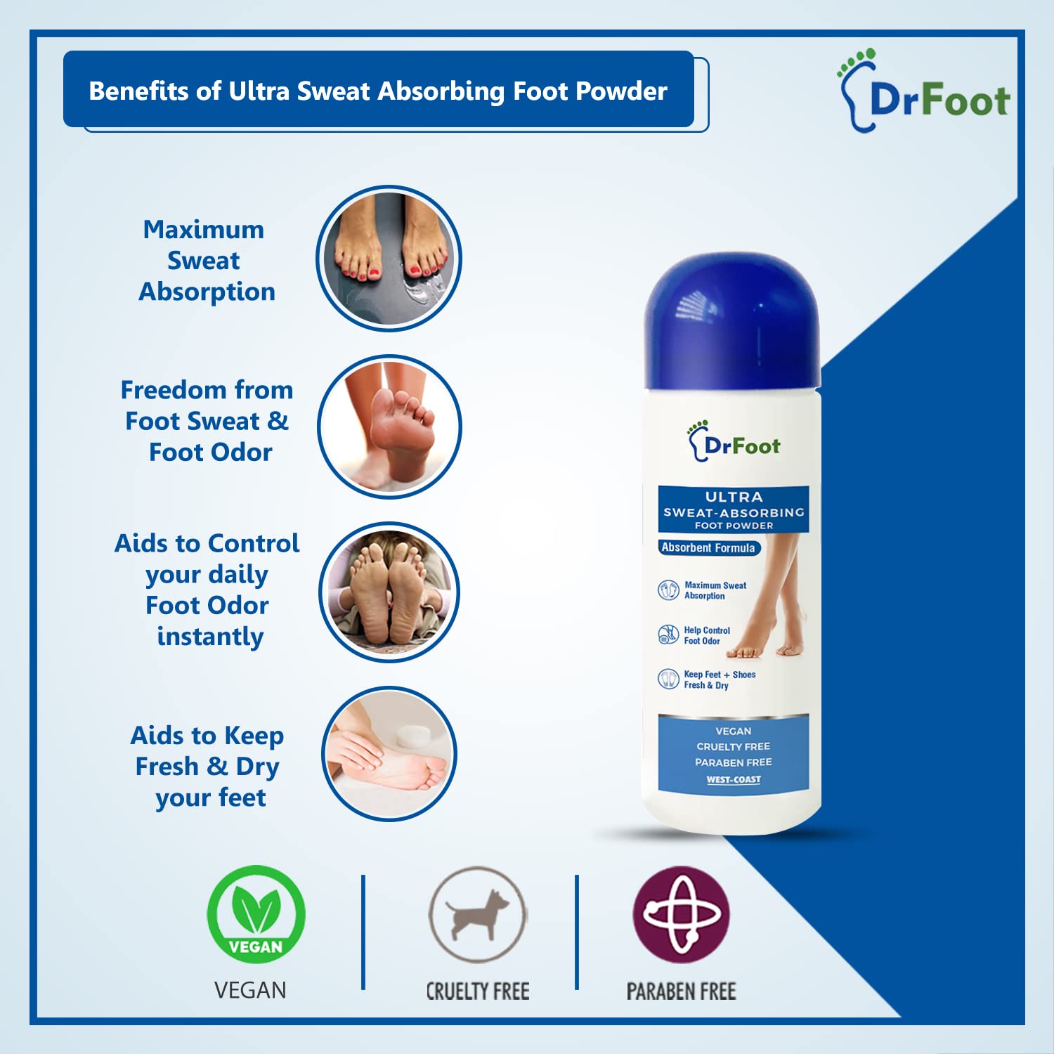 Buy 100 Gm Ultra Sweat Absorbing Foot Powder Zinc Oxide Formula