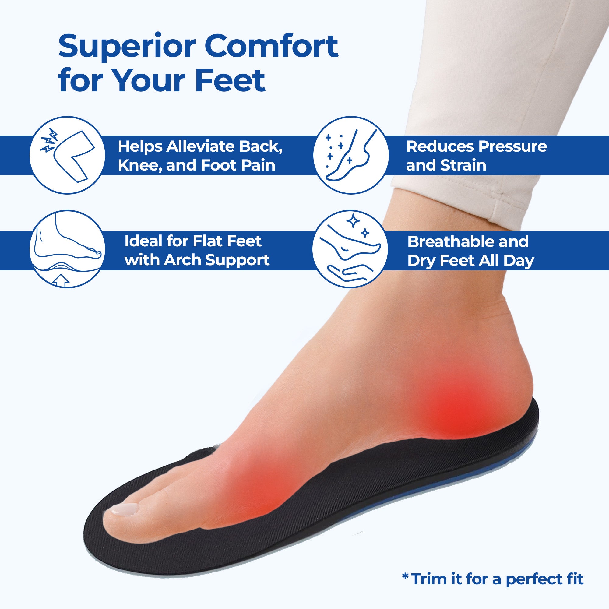 Dr Foot comfort insoles - suitable for flat feet