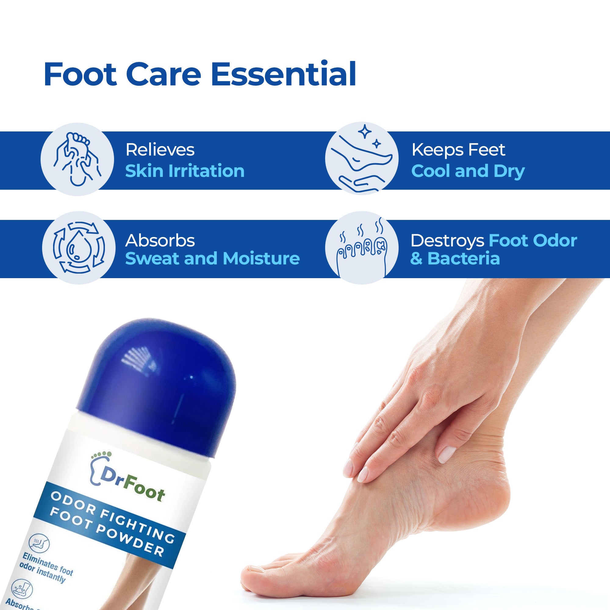 Drying Powder Foot Buy Pack of 2 Odor Fighting Foot Powder with Peppermint Oil – Drfootin