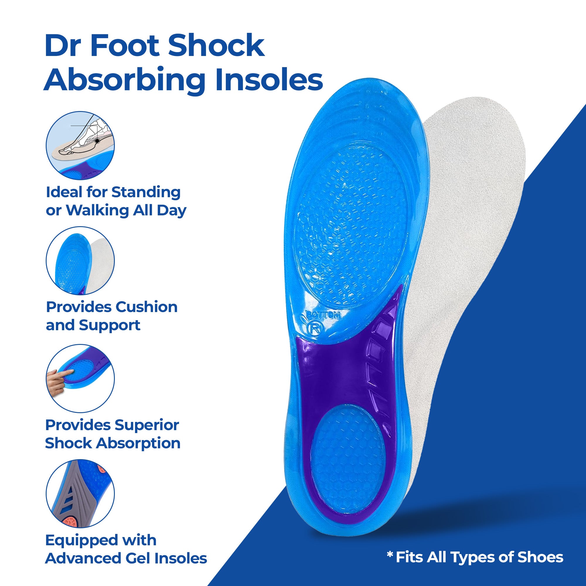 Dr Foot foot support insoles - Odor-free casual shoes