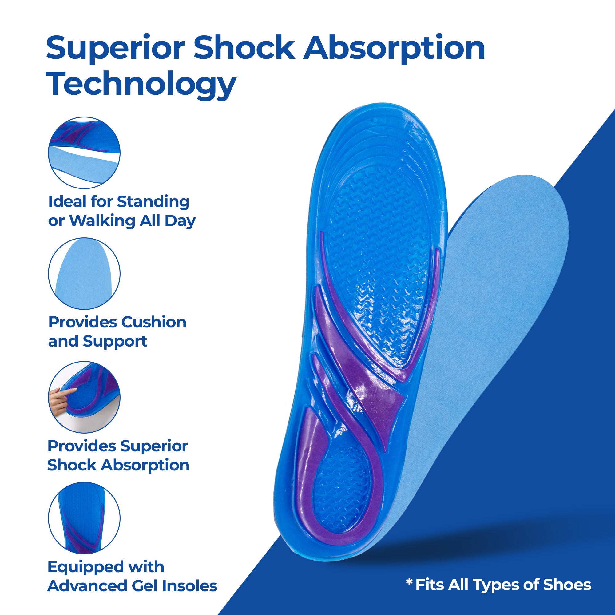 Dr Foot gel insoles - shock absorption for sports