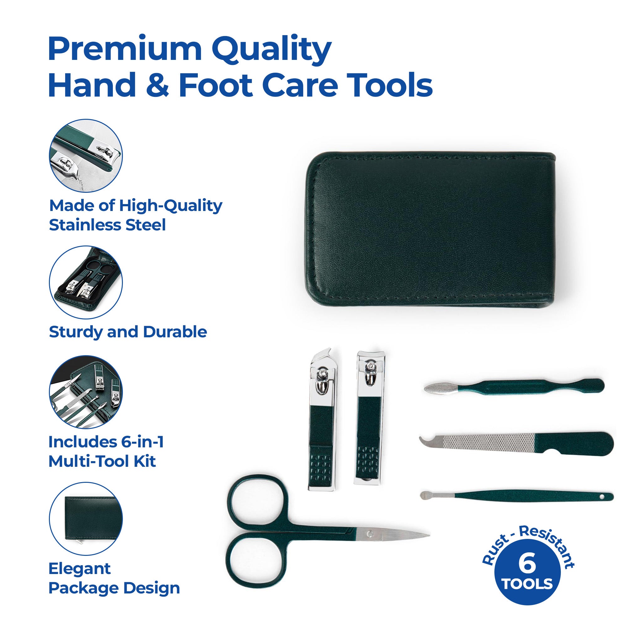Dr Foot Pedicure Kit - Elegant bottle green manicure kit