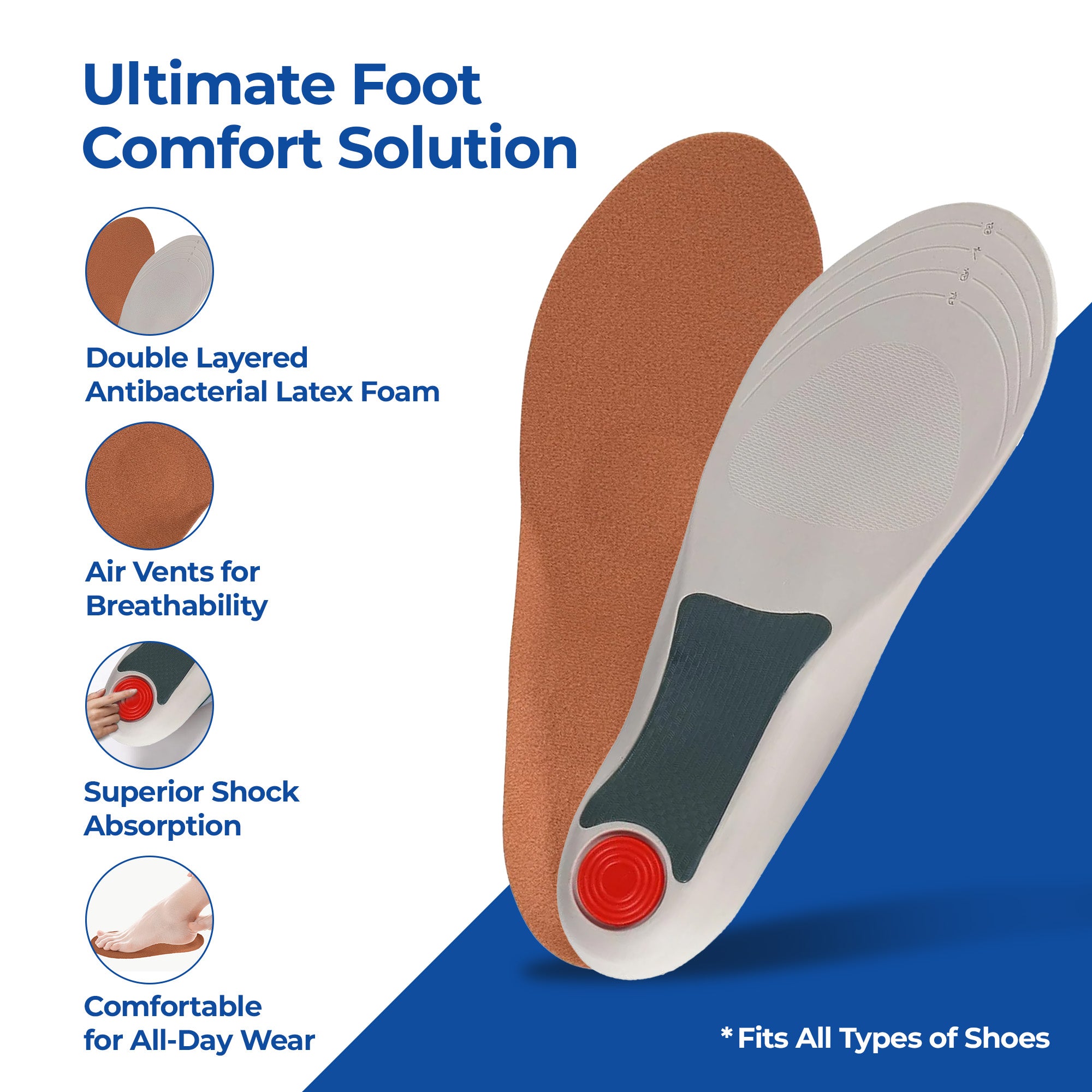 Dr Foot flat feet insoles - Support for long walks