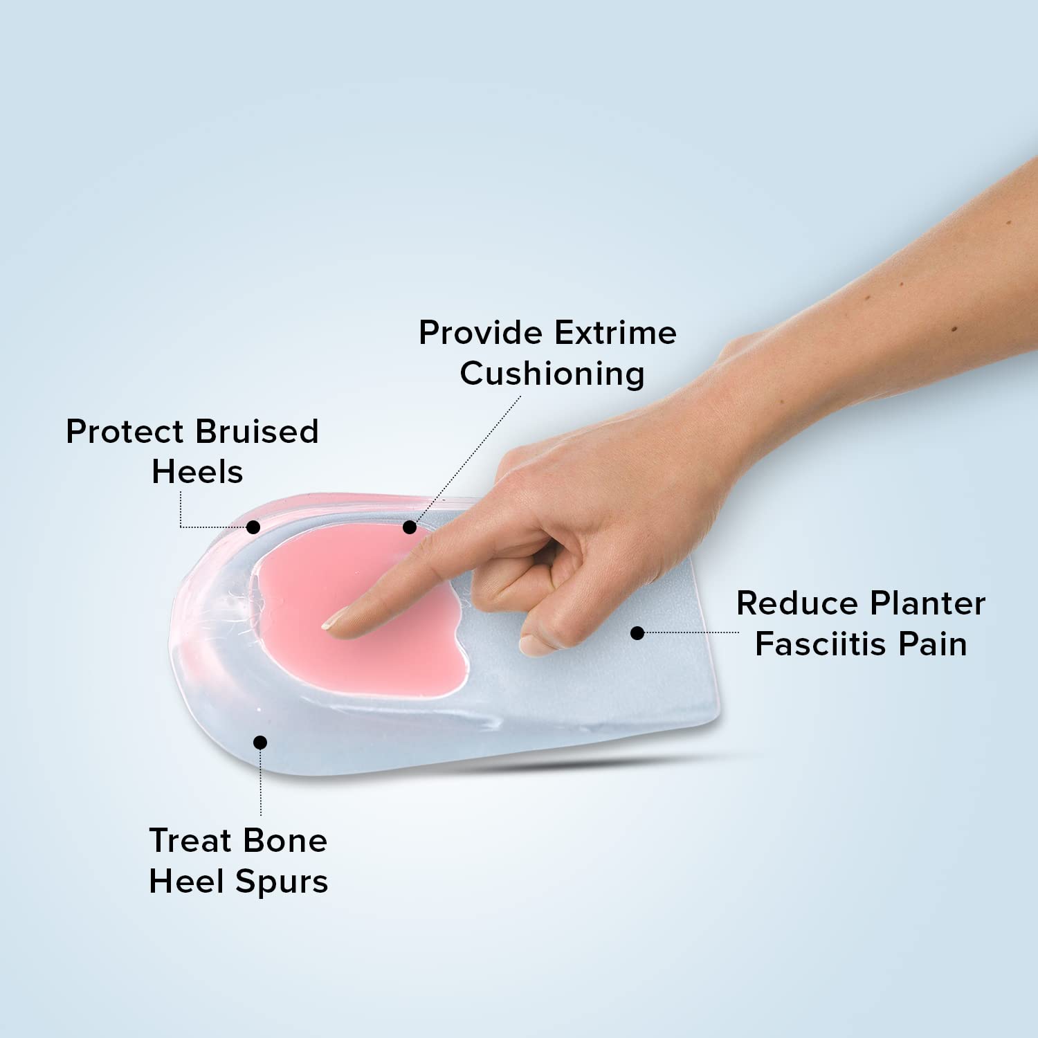 Buy Pack of 5: Gel Heel Cups Cushioning Support for Pain – Drfootin