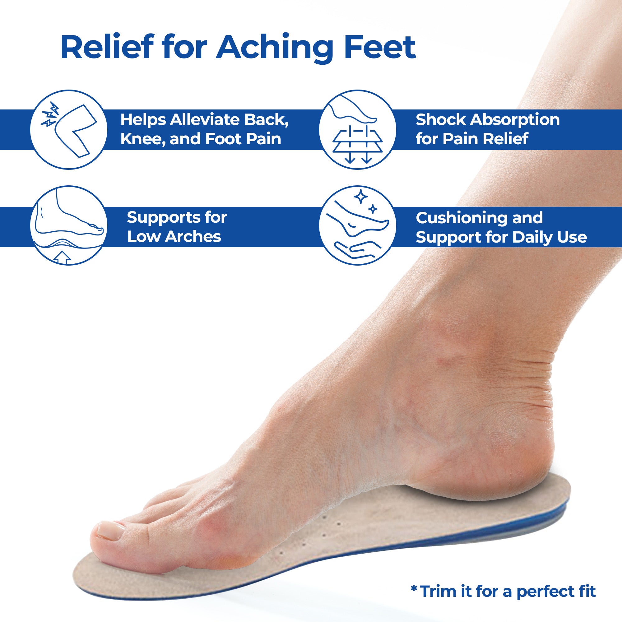 Dr Foot gel arch support insole - versatile for all shoe types