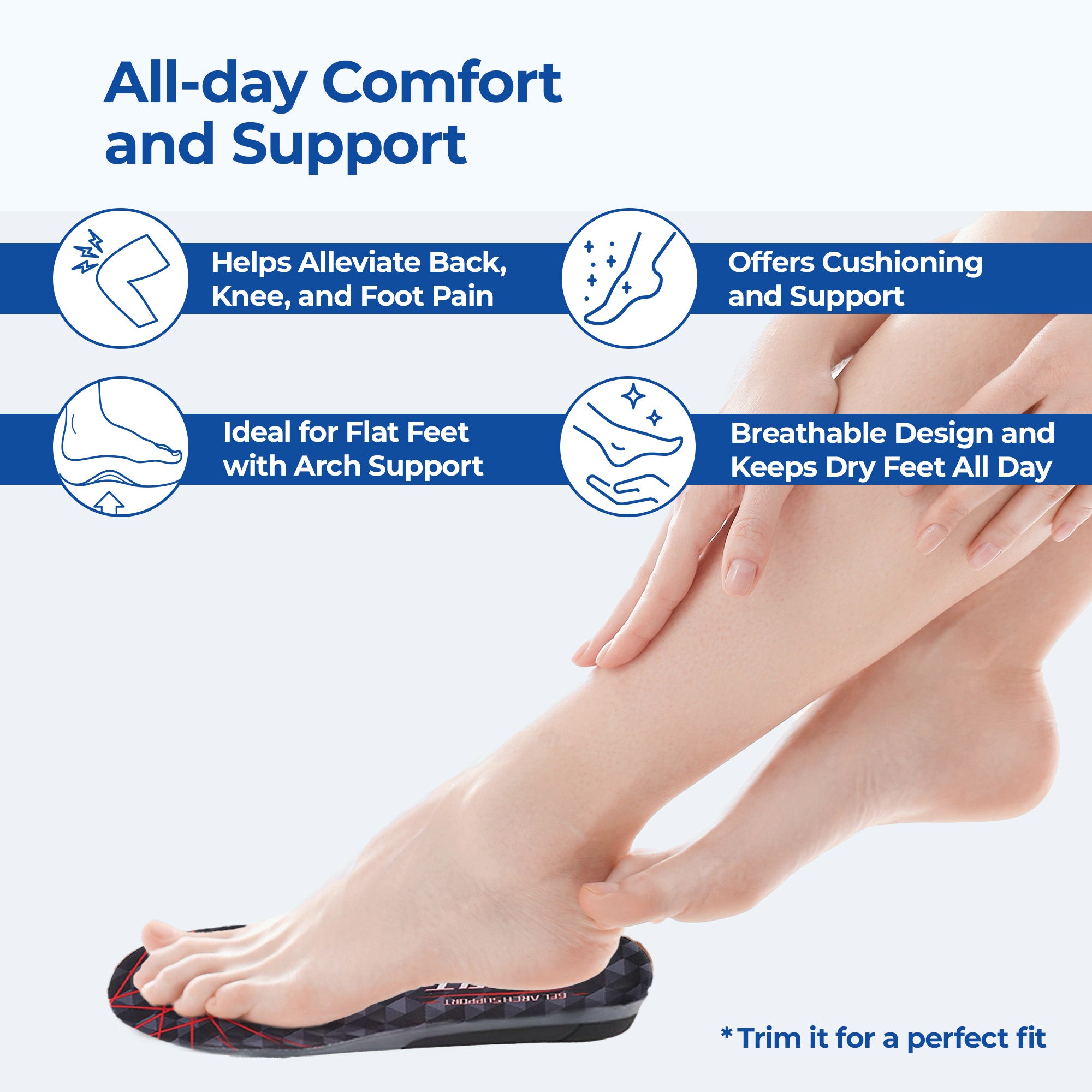 Dr Foot arch support insoles - Suitable for all shoe types