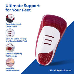 Dr Foot Massaging Gel Basic Insoles - Breathable design for comfort
