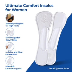 Dr Foot Invisible Cushioning Insoles - Ultra-soft arch support