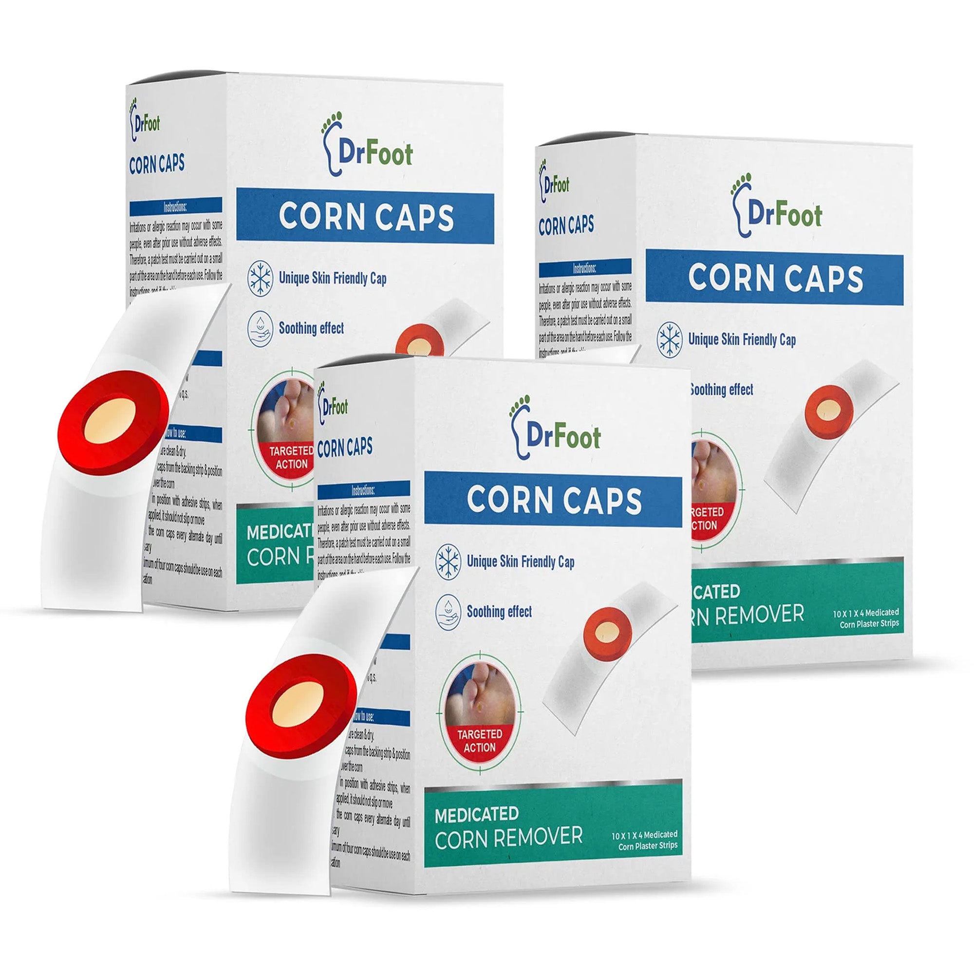 Dr Foot Corn Caps - Soft cushioned foot bandages