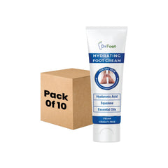 Dr Foot Hydrating Foot Cream Repair Cracked, Rough Heel, Softens Hydrates Dry Feet, Moisturizes, Battles infections & Odor on feet with Tea Tree Oil, Peppermint Oil, Lemon Grass Oil– 50gm (Pack of 10)