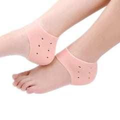 Dr Foot Anti Crack Silicone Gel Heel Pad Socks | For Heel Swelling Pain Relief, Dry Hard, Cracked Heels Repair Cream Foot Care | For Both Men & Women | Half-length - 1 Pair (Free Size)