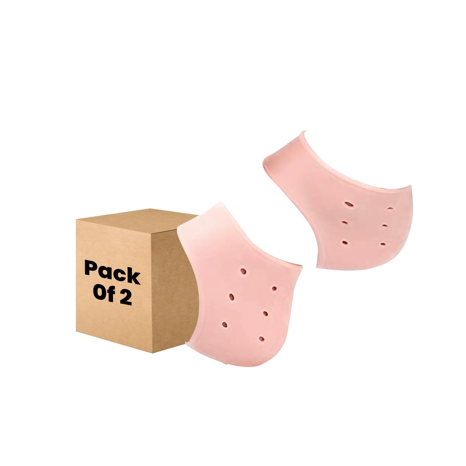 Dr Foot Anti Crack Silicone Gel Heel Pad Socks | For Heel Swelling Pain Relief, Dry Hard, Cracked Heels Repair Cream Foot Care | For Both Men & Women | Half-length - 1 Pair (Free Size) (Pack of 2)