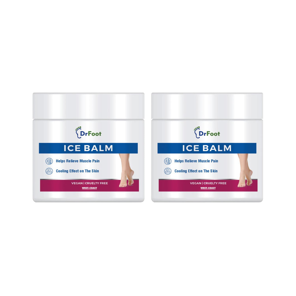 Dr Foot Ice Balm Cold with the Goodness of Menthol, Mentha Oil, Hemp Seed Oil, Glycerin - 100gm (Pack of 2)