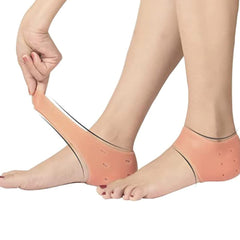 Dr Foot Anti Crack Silicone Gel Heel Pad Socks | For Heel Swelling Pain Relief, Dry Hard, Cracked Heels Repair Cream Foot Care | For Both Men & Women | Half-length - 1 Pair (Free Size)