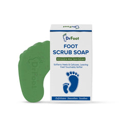 Dr Foot Foot Scrub Soap Repair Dry Cracked Heels, Dead Skin & Calluses Remover with Almond & Pure Aloe Vera Extracts – 100gm (Pack of 2)