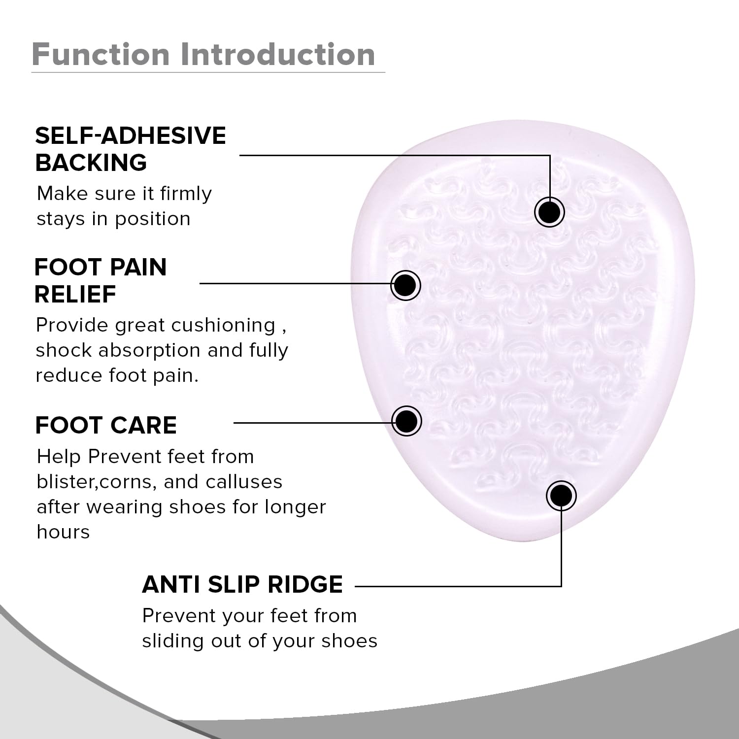 Dr Foot Ball of Foot Cushions for High Heels | For Reduce ForeFoot Pain & Support | All Day Ultra Comfort | For Women |1 Pair