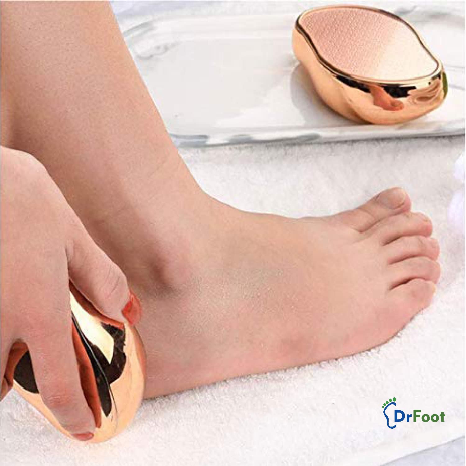 Dr Foot Glass File Callus Remover | For Feet, Dead Skin, Callus Remover | NANO GLASS CRYSTAL Removes Hard Skin, Leaves Feet Smooth | Foot Scraper Rasp LATEST INNOVATION - ROSE GOLD (Pack of 5)