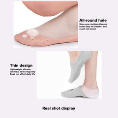 Dr Foot Silicone Moisturizing Heel Socks | For Dry, Cracked Heels, Rough Skin, Dead Skin, Calluses Remover | For Both Men & Women | Full Length, Large Size – 1 Pair