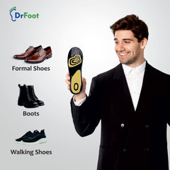 Dr Foot Dual Gel Insoles Anti-Microbial | For Walking, Running, Hiking & Regular Use | All Day Ultra Comfrort & Support & Shock Absorption With Dual Gel Technology | For Men – 1 Pair