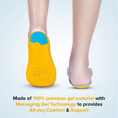 Dr Foot Gel Insoles Pair | For Walking, Running, Sports Shoes | All Day Comfort Shoe Inserts With Dual Gel Technology | Ideal Full-Length Sole For Every Shoe For Unisex- 1 Pair (Size - S) (Pack of 10)