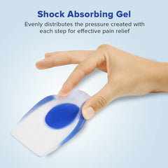 Dr Foot Silicone Gel Heel Cups With Shock Absorbing Support| For Plantar Fasciitis, Achilles Pain, Orthotic Inserts, Heel Cups For Heel Pain & Spurs| For Men & Women | Size - L