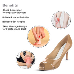Dr Foot Invisible Cushioning Insoles for High Heels | Designed for Women | Foot Pain Relief from High Heels | Clear Gel, Slim Design | Ultra-Soft Gel Arch | Shifts Pressure Off Ball of Foot - 1 Pair