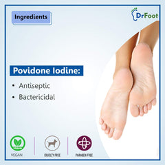 Dr Foot Antibacterial & Antiseptic Foot Powder for Helps to Prevent Burns and Cuts|Reduces Foot Skin Infection – 100gm