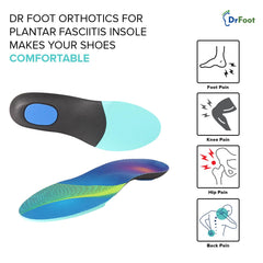 Dr Foot Orthotics | Relieve From Plantar Fasciitis, Flat Feet, Foot Pain, High Arch | Light & Slim| Comfort With Shock Absorption |Improve Foot Support for Men and Women - 1 Pair (Small Size)