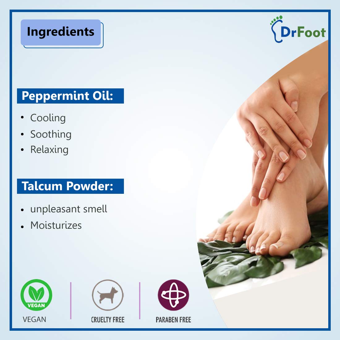 Dr Foot Odor Fighting Foot Powder Eliminates Foot Odor Instantly, Keeps Feet Shoes Fresh & Dry – 100gm
