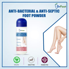 Dr Foot Antibacterial & Antiseptic Foot Powder for Helps to Prevent Burns and Cuts|Reduces Foot Skin Infection – 100gm