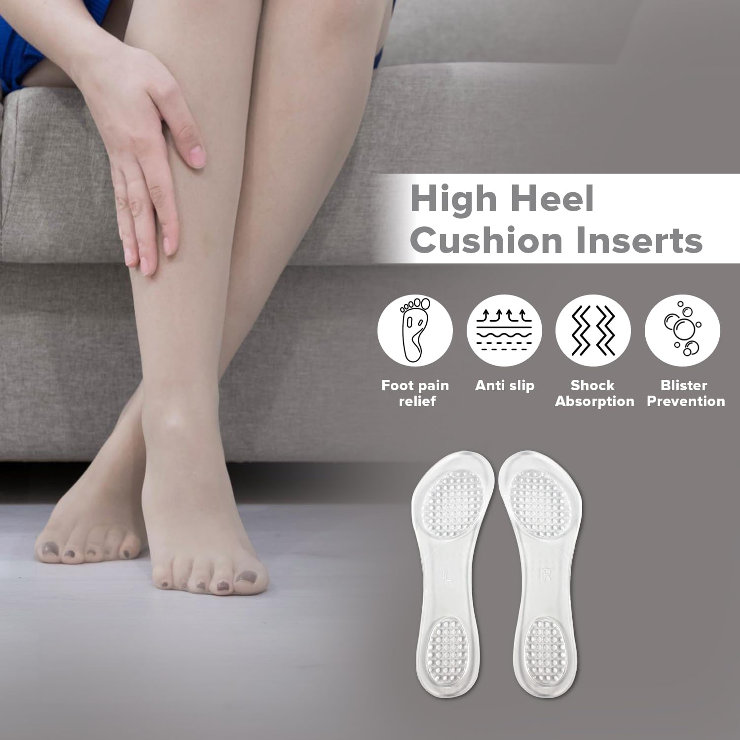 Dr Foot High Heel Relief Insole | Comfort and Support for High Heels | Relief Foot Pain From High Heel | Specifically For Women - 1 Pair