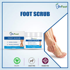 Dr Foot Foot Scrub with Tea Tree, Sweet Almond Oil | Exfoliator Dry Skin Remover, Softens for Thick Cracked Dry Heel Feet | Paraben Free - 100gm (Pack of 2)