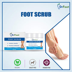 Dr Foot Foot Scrub with Tea Tree, Sweet Almond Oil | Exfoliator Dry Skin Remover, Softens for Thick Cracked Dry Heel Feet | Paraben Free - 100gm (Pack of 10)