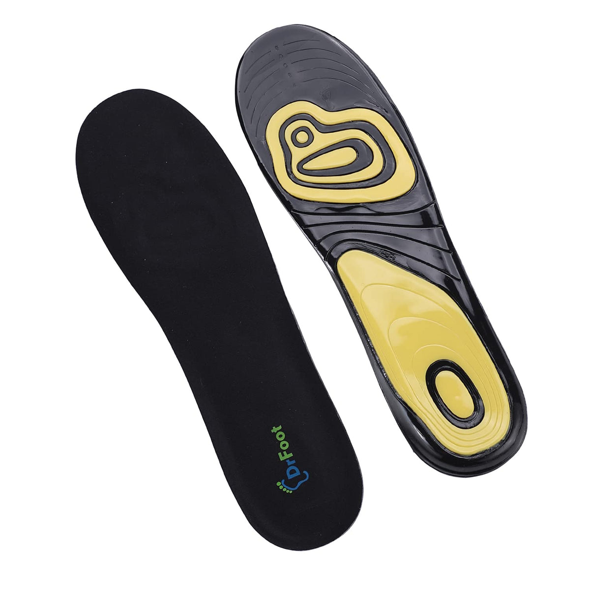 Dr Foot Dual Gel Insoles Anti-Microbial | For Walking, Running, Hiking & Regular Use | All Day Ultra Comfrort & Support & Shock Absorption With Dual Gel Technology | For Men – 1 Pair