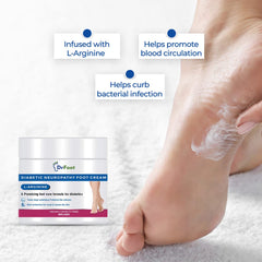 Dr Foot Diabetic Neuropathy Foot Cream L-Arginine -100gm & Diabetic & Arthritis Socks | Anti-Microbial and Anti-Odour Socks | Unisex, Free Size | 2 pairs (Black, White)(Combo)