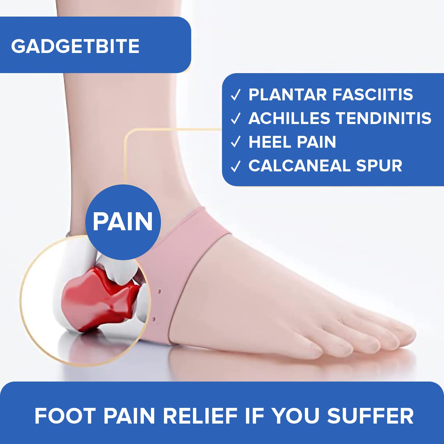 Dr Foot Anti Crack Silicone Gel Heel Pad Socks | For Heel Swelling Pain Relief, Dry Hard, Cracked Heels Repair Cream Foot Care | For Both Men & Women | Half-length - 1 Pair (Free Size) (Pack of 3)