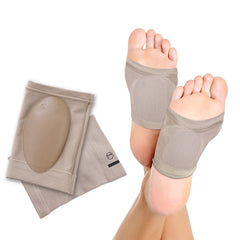 Dr Foot Arch Support Sleeve Cushion | For Plantar Fasciitis, Foot Pain, Muscle Relaxation, Fallen Arches | For Men & Women | Free Size With Beige Color -1 Pair (Pack of 2)