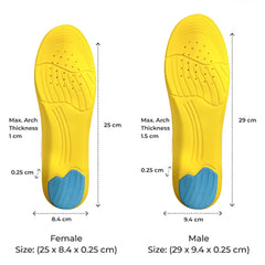 Dr Foot Gel Insoles Pair | For Walking, Running, Sports Shoes | All Day Comfort Shoe Inserts With Dual Gel Technology | Ideal Full-Length Sole For Every Shoe For Unisex- 1 Pair (Size - M) (Pack of 3)