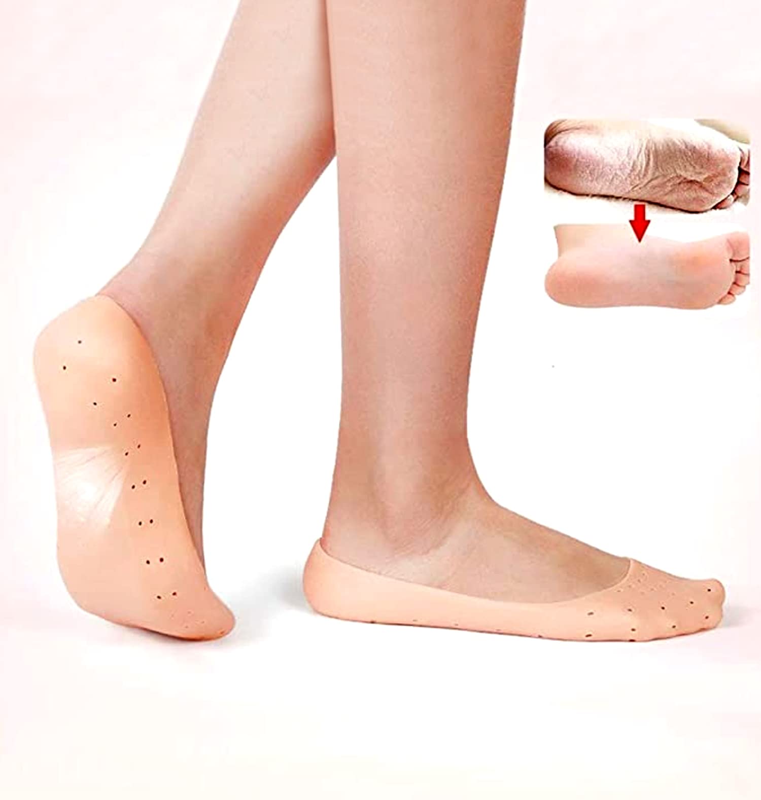 MoistMate 2-Pairs Heel Socks for Dry Cracked Feet, Moisturizing Socks for  Foot Care, Cracked Heel Repair for Dry Feet, Foot Calluses, Rough Heel,  Aloe Socks for Women and Men, Foot Spa Socks (