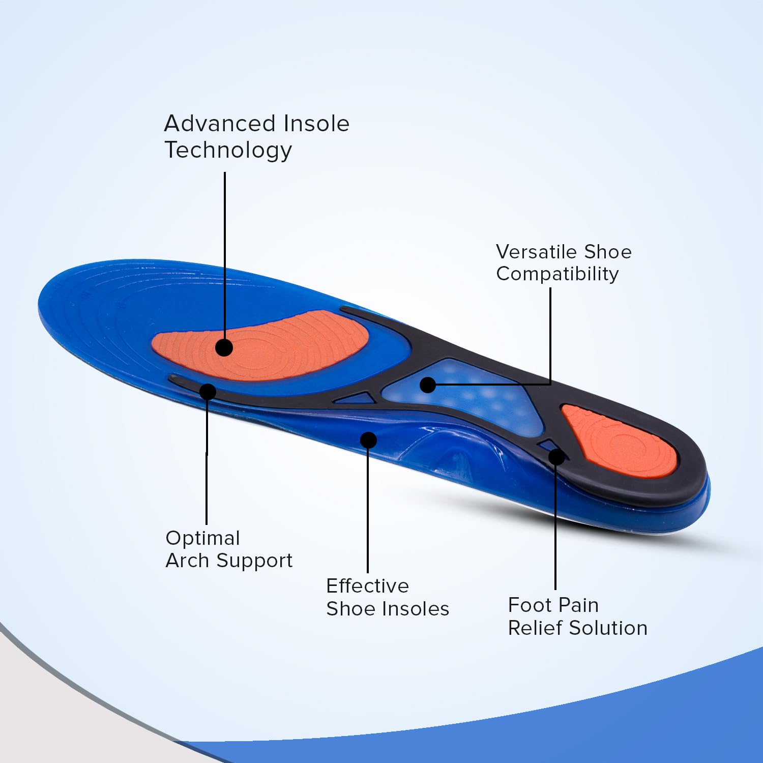 Dr Foot Orthotics for Knee Pain Insoles | Heel Support, Stabilization and Foot Position Correction| Reduce Discomfort and Improve Support for Aching Knees | For Men & Women - 1 Pair - (Large Size)